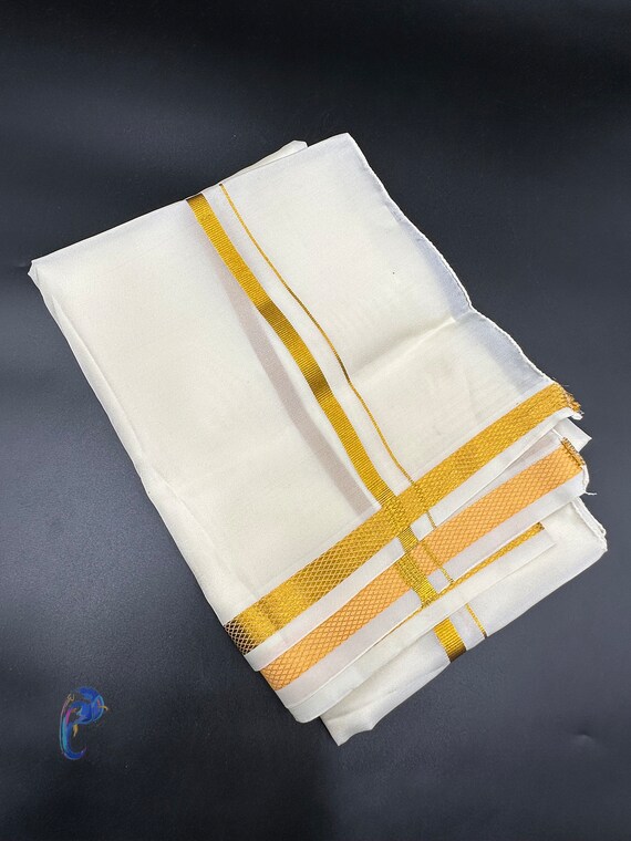 Vesti Algodon Pancha Ropa para hombre Ropa Puja Kanduva Angavastram Dhoti Set Telar manual Pancha de algodon Keepas Pancha Etsy Espana