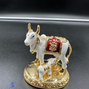 Kamadhenu/ Cow & Calf Statue/ Gomatha/ Wedding Gift/ Gifting Item/ Housewarming Gift/ Gruhapravesam Gift/ Gold Cow