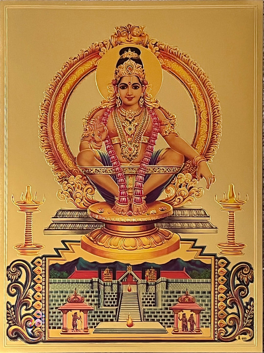 Lord Ayyappa In Black And White Color