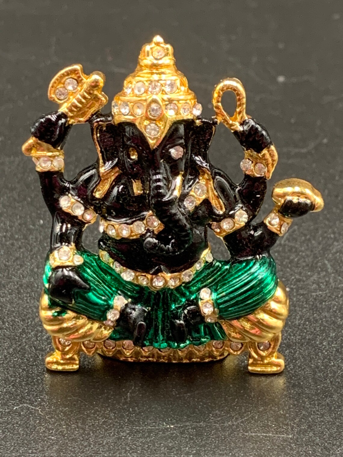 Lord Ganesh/ Black Enamel Paint Idols/ Lord Vinayaka/ Ganapathy Idol