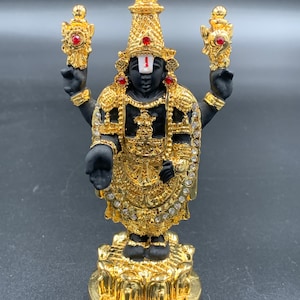 Venkateshwara Swamy Idol/ Lord Vishnu/ Wedding Decor/ Gifting Idol/ Black Enamel Paint Idol/ Balaji Statue/ Tirupathi/ Govinda/ Namalu