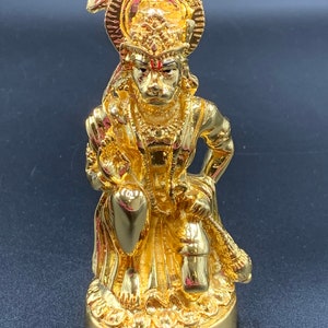 Lord Anjaneya Swami God /Hanuman Idol/ Gold Anjaneya/ Puja Idol
