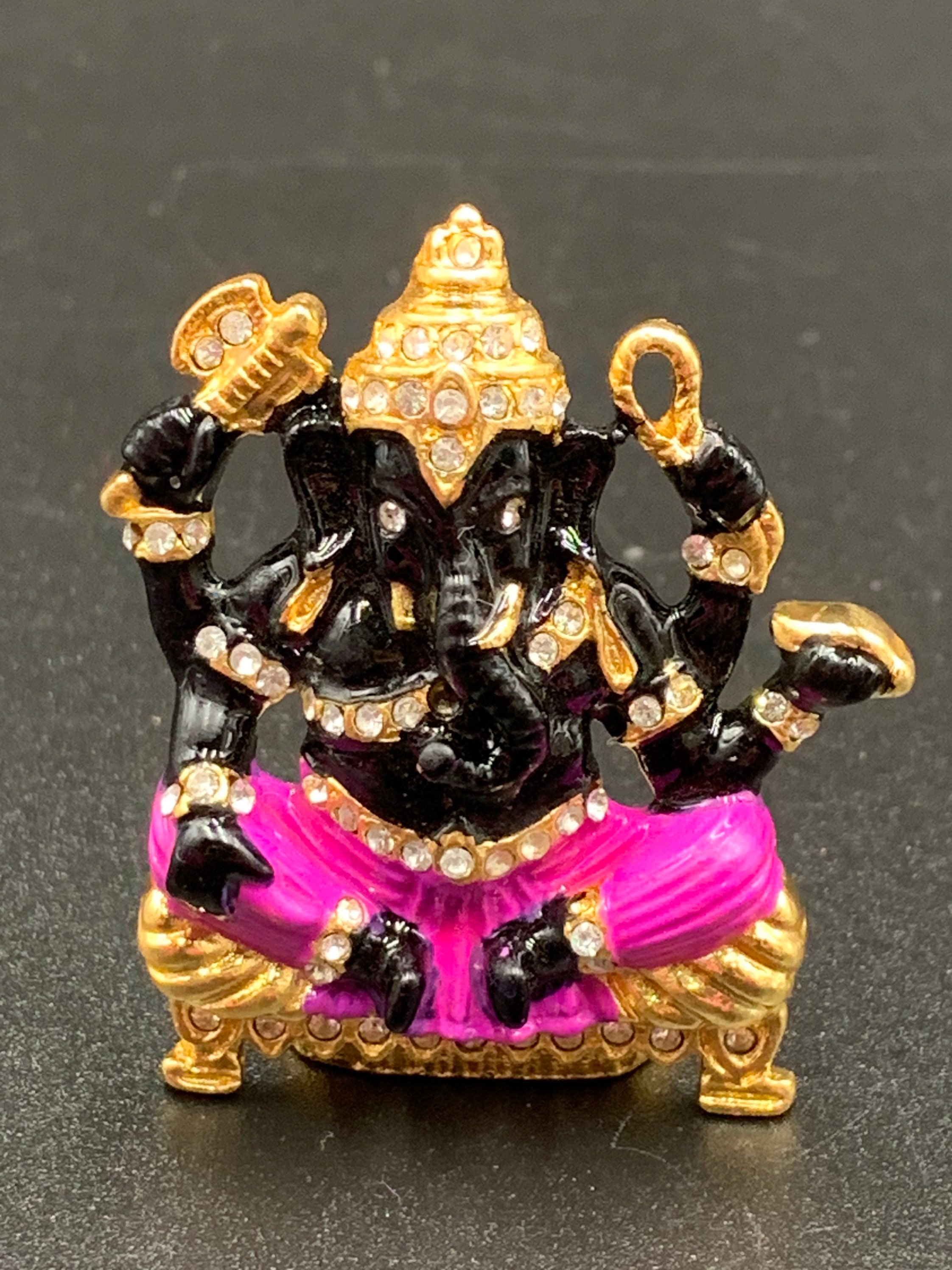 Lord Ganesh/ Black Enamel Paint Idols/ Lord Vinayaka/ Ganapathy Idol