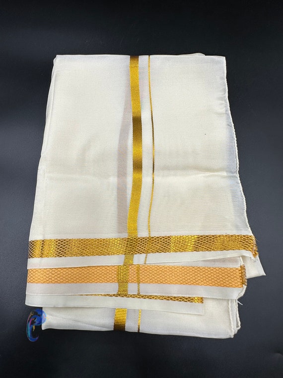 Vesti Algodon Pancha Ropa para hombre Ropa Puja Kanduva Angavastram Dhoti Set Telar manual Pancha de algodon Keepas Pancha Etsy Espana