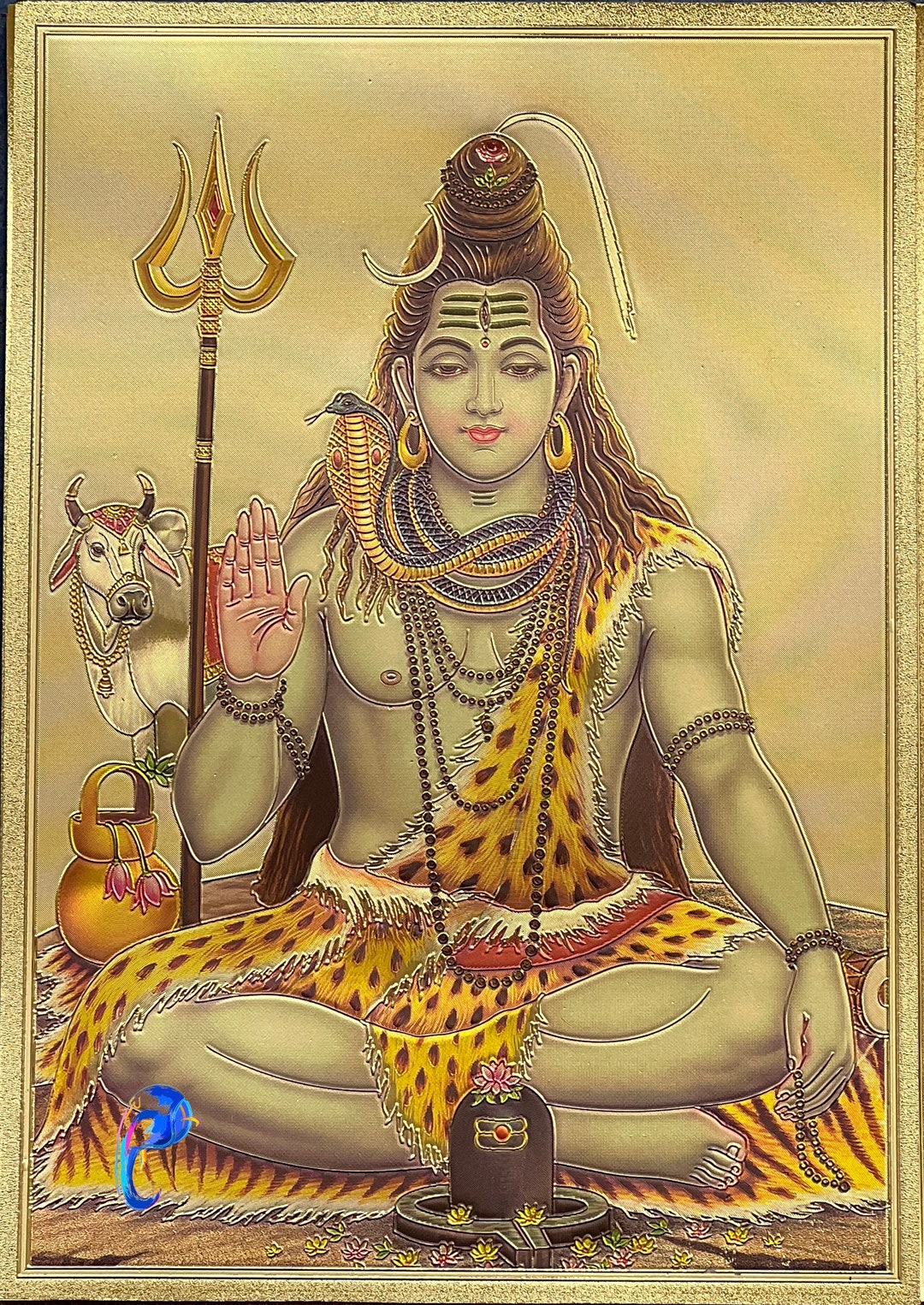 Lord Shiva/ Mukkanti/ Shiva Lingam/ Gold Foil Picture/ Frames/ - Etsy