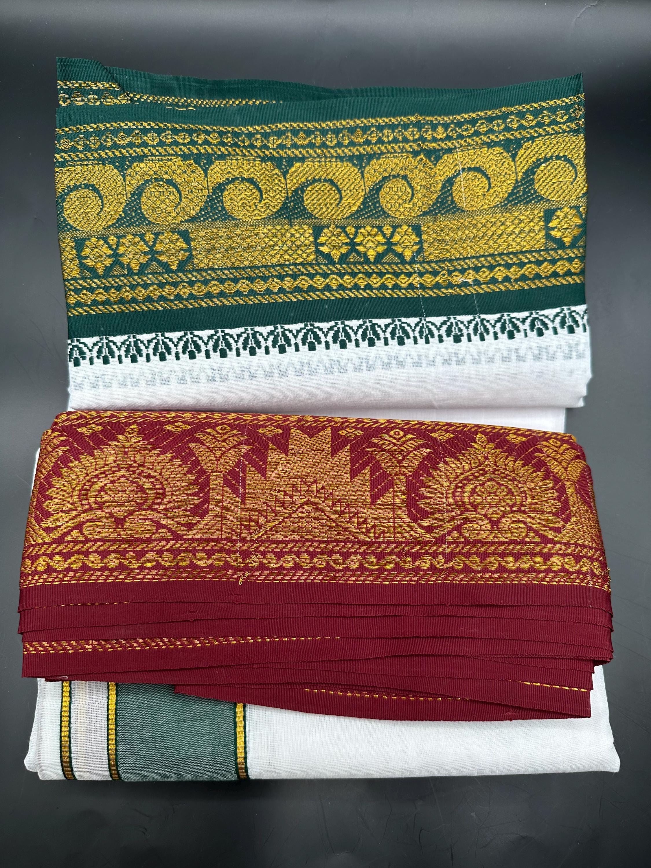 Algodon Pancha Hombres Dhoti Ropa Puja Ropa de Dios Dhoti Set Angavastram Kanduva Keepas Pancha Ropa de boda Ropa de hombre Etsy Mexico