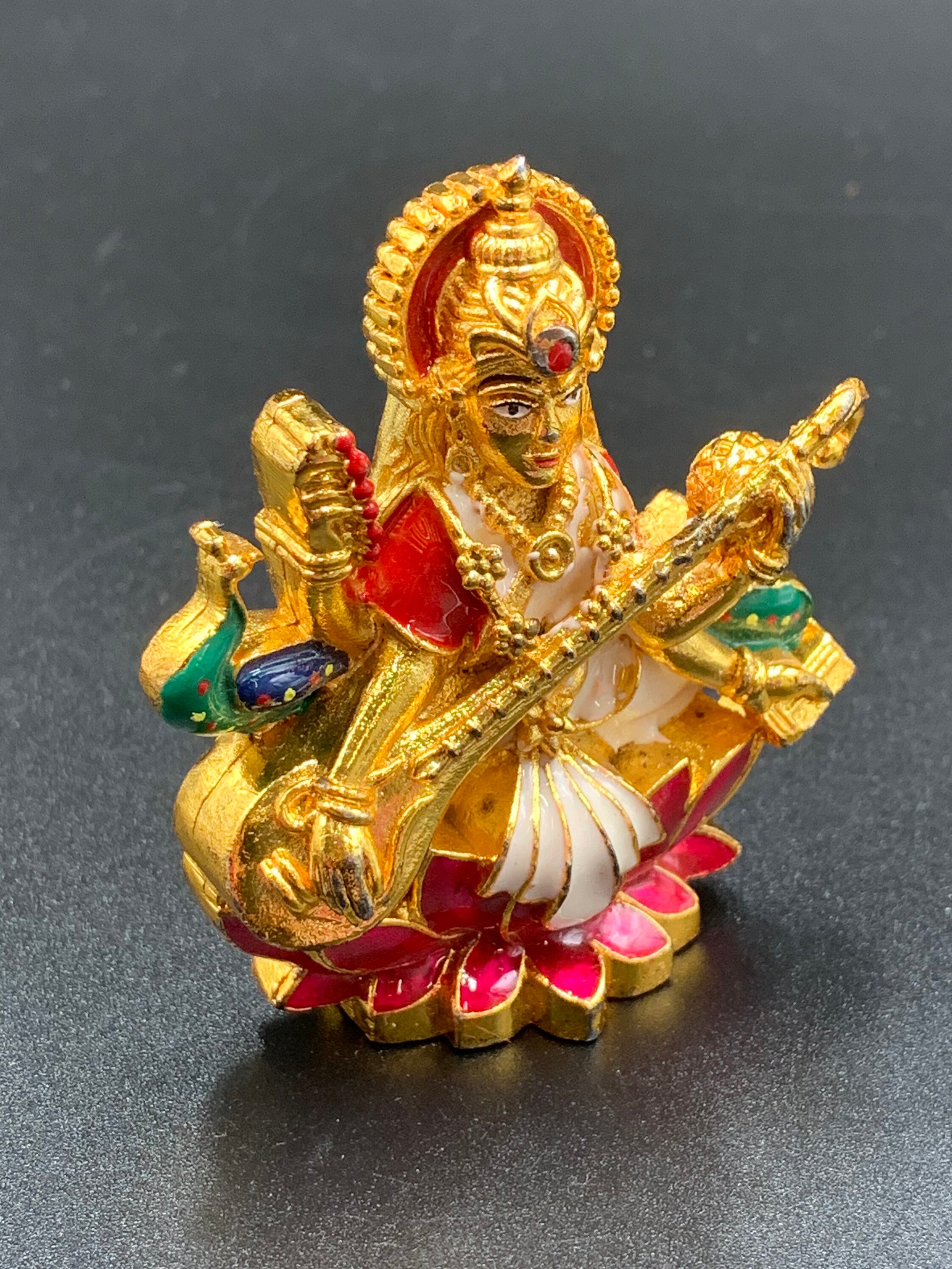 Enamel Paint Idol/ Saraswathi Devi Idol/ Puja Idol/ Handmade Etsy