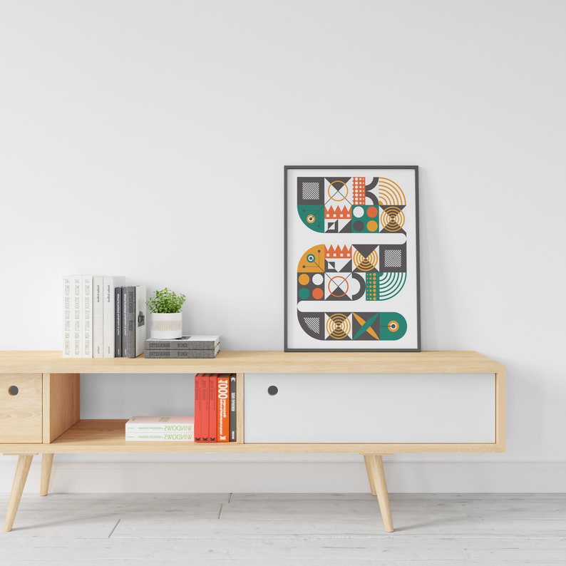 Bauhaus Printable Wall Art Modern Print Set Digital Download Bauhaus Wall Art Geometric Wall Art image 2