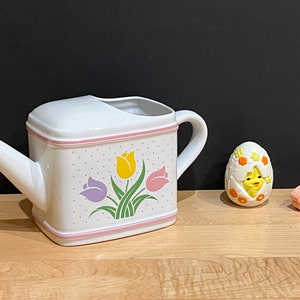Teleflora Ceramic Watering Can Flowerpot, 1985  or  Chick Mini Pomander (1981) and Bunny Rabbit Bath Soap by Avon (2003) - Sold Individually