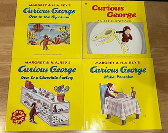 Various Curious George Paperback Books by Margaret and H.A. Rey, 1984-1998 - Sold Individually
