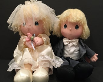 Precious Moments Bride (Music Box) and Groom, 1986