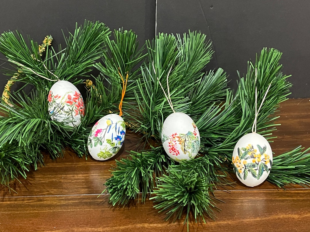 Chinese Handpainted Egg Ornaments Vintage Etsy