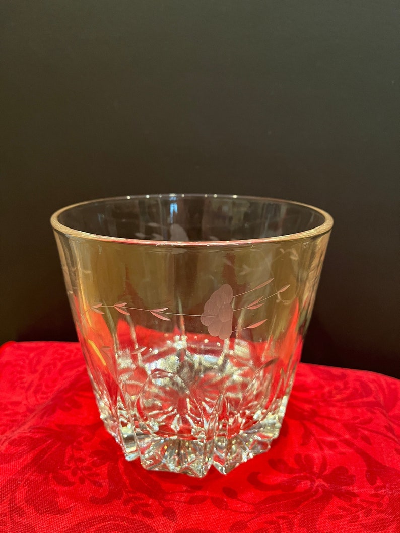 Regency Etched Lead Crystal Ice Bucket by Princess House Etsy