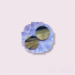 Black & tan marbled stud earrings / handmade / lightweight / polymer clay / nickel-free post backings
