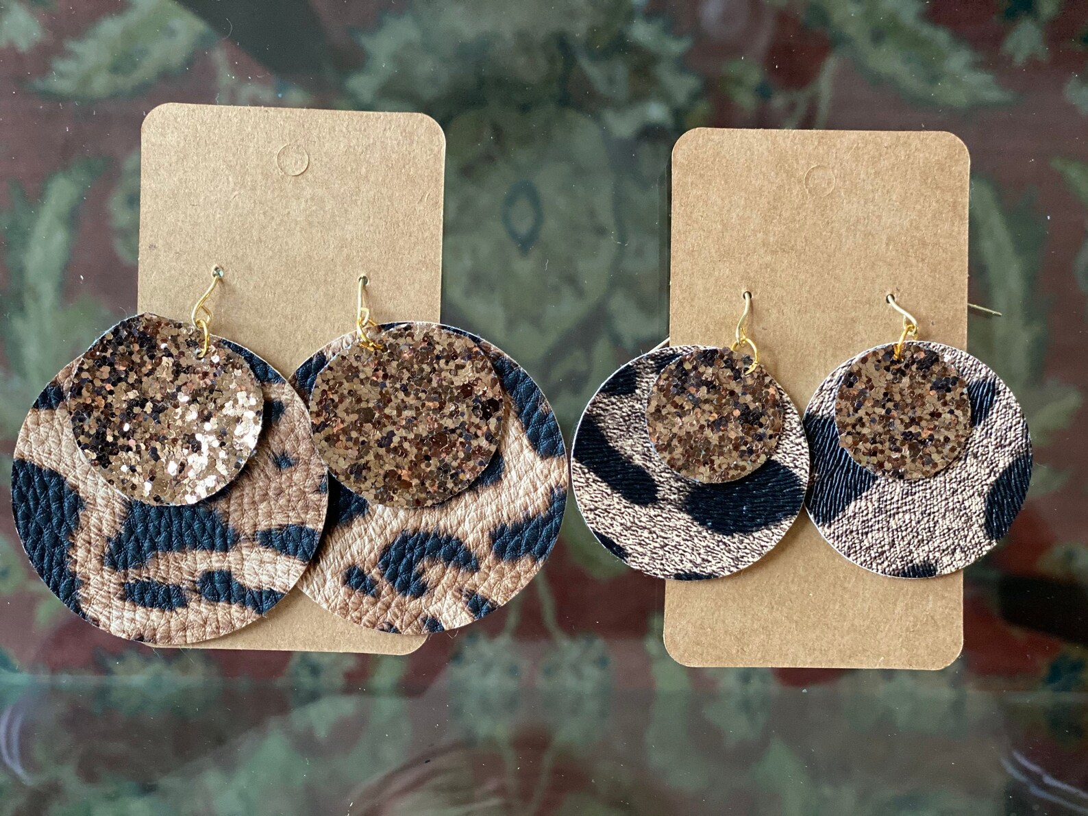 Download Faux Leather Animal Print Layered Circle Earrings Cheetah ...
