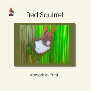 Red Squirrel Wall Art Print – Forest/Woodland Animal Artwork on Enhanced Matte Paper (200gsm) – Landscape Sizes A5 to A1