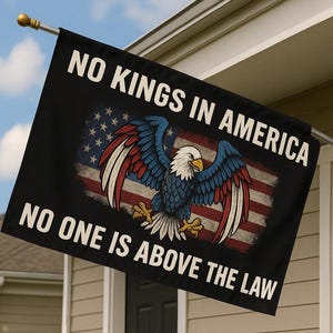 No Kings Protest Flag | Political Garden Banner | Patriotic Wall Decor | Anti Monarchy Flag