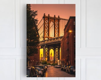 Dumbo Brooklyn Canvas Print: Manhattan Bridge Sunset Wall Art