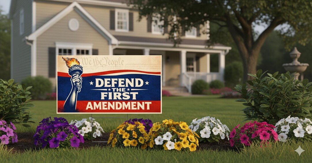 Defend the First Amendment: Stand for Freedom of Speech - Yard Sign ...