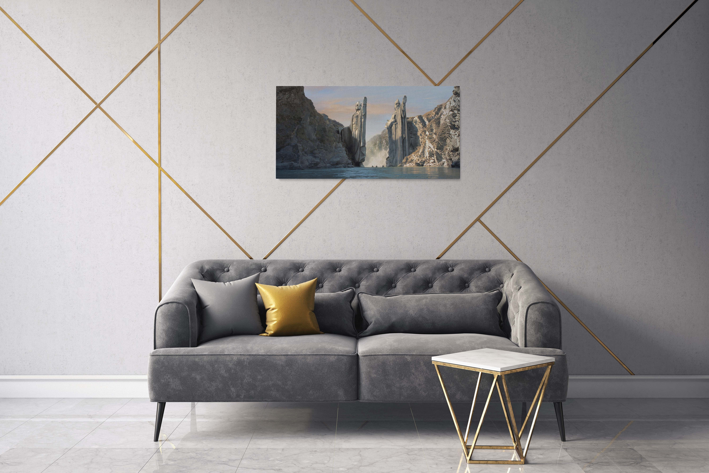The Lord of the Rings Argonath Print on Canvas Wall Art Etsy