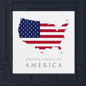 United States Map , USA Map , United States Flag , United States Flag Map , Print On Canvas , Wall Art , Huge Size , Print Painting