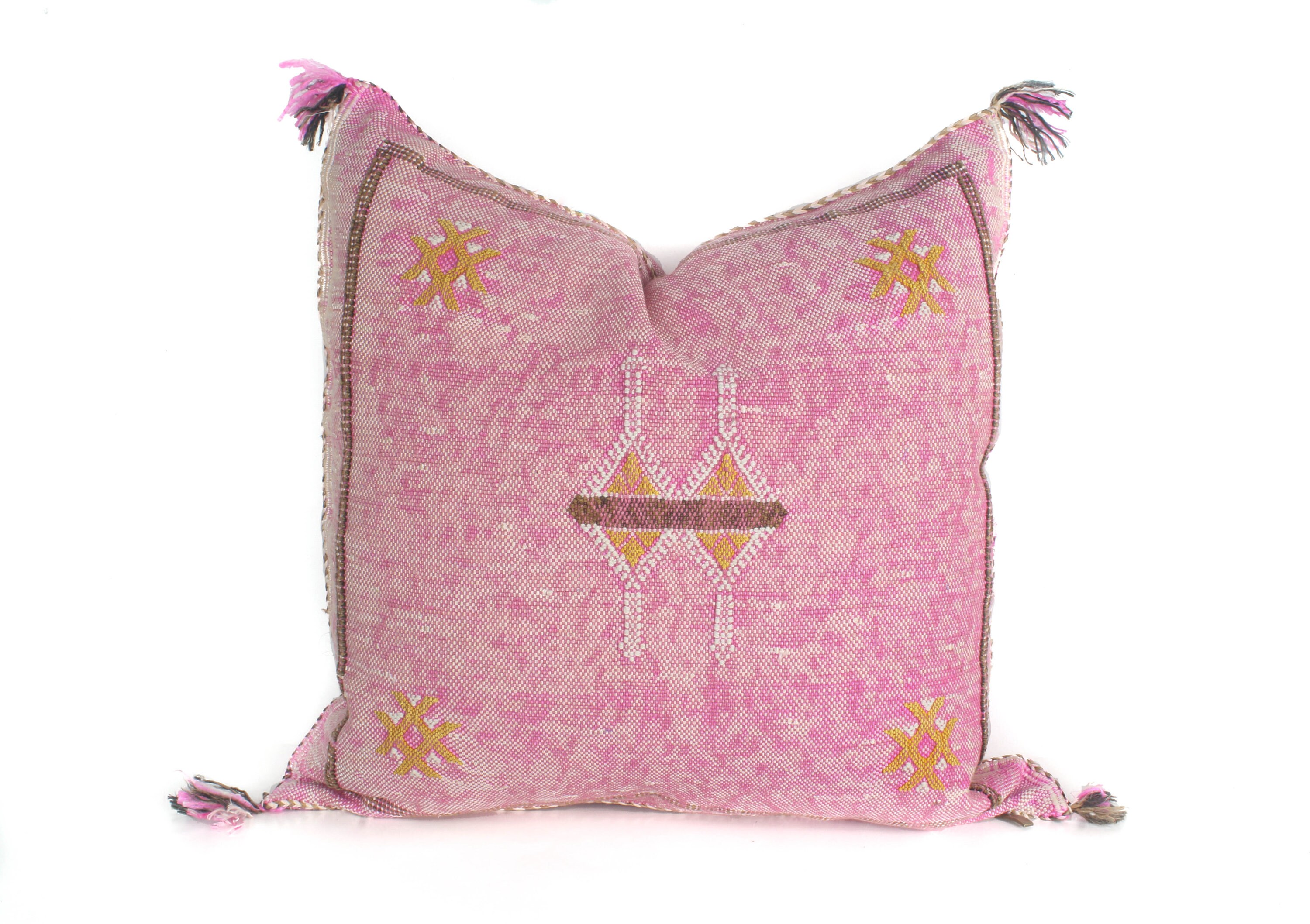 Cactus Silk Pillow Moroccan Pink Berber Eclectic Bohemian Decorative Pillow