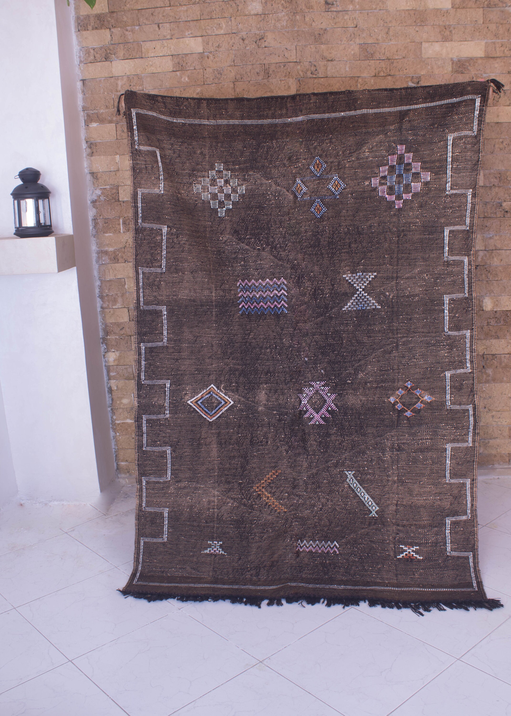 Cactus Silk Rug Moroccan Rustdark Brown Berber Eclectic Bohemian Rug