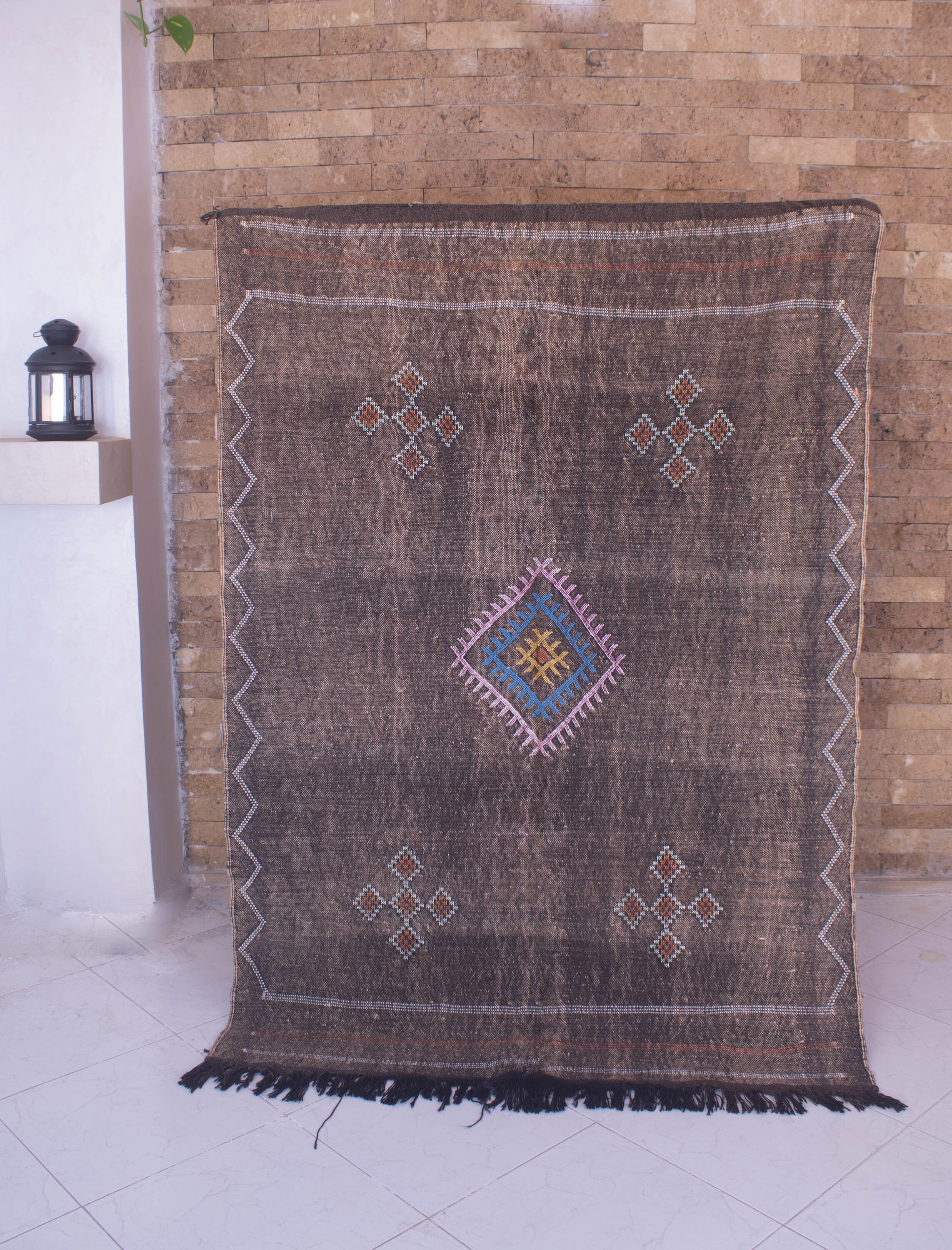 Cactus Silk Rug Moroccan Dark Brown Berber Eclectic Bohemian Rug