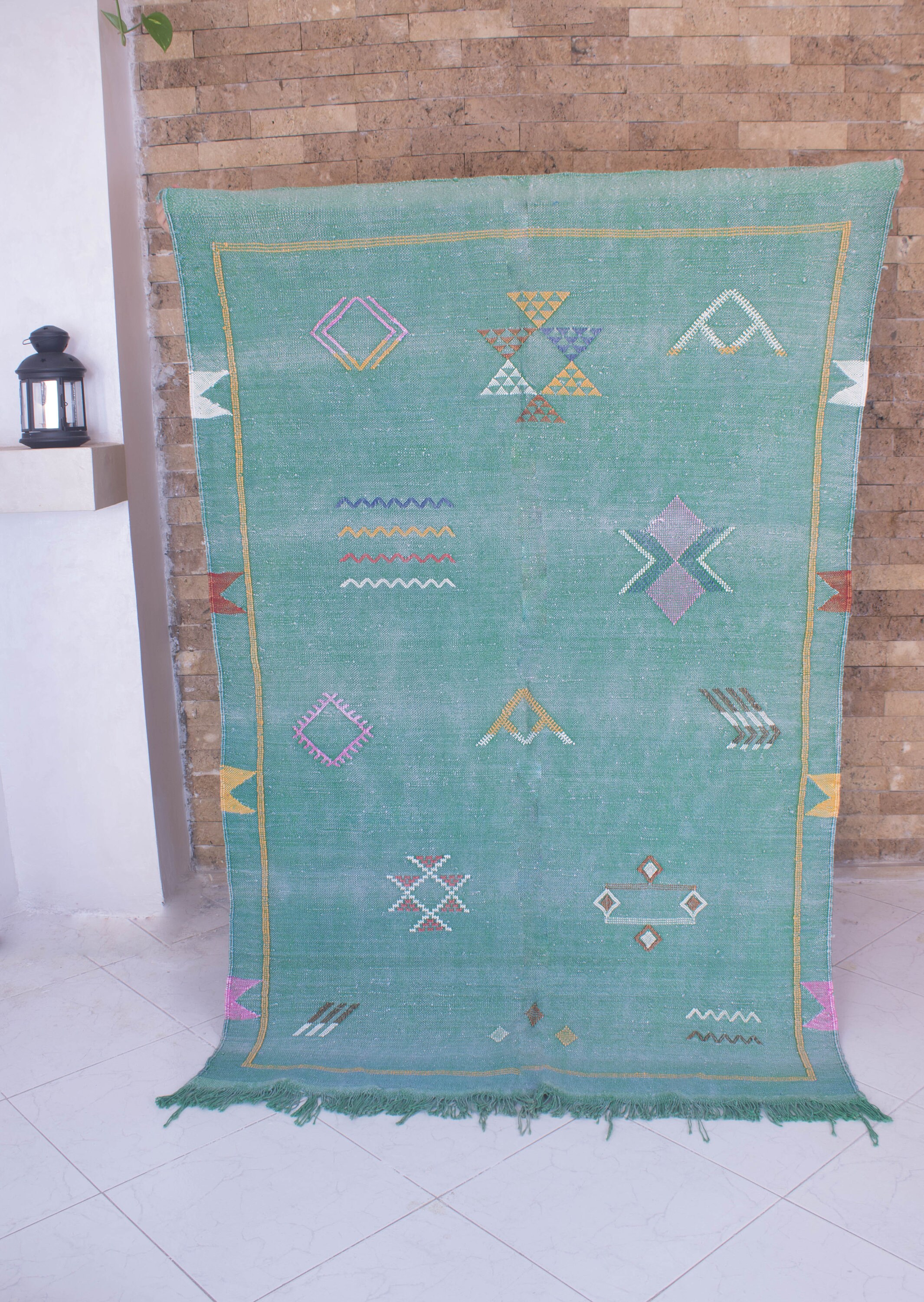 Cactus Silk Rug Moroccan Green Berber Eclectic Bohemian Rug