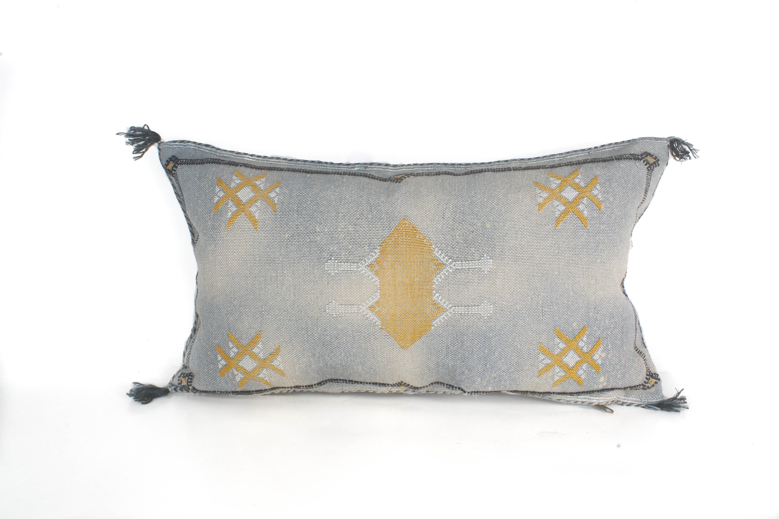 Cactus Silk Pillow Moroccan Grey Berber Eclectic Bohemian Decorative Pillow
