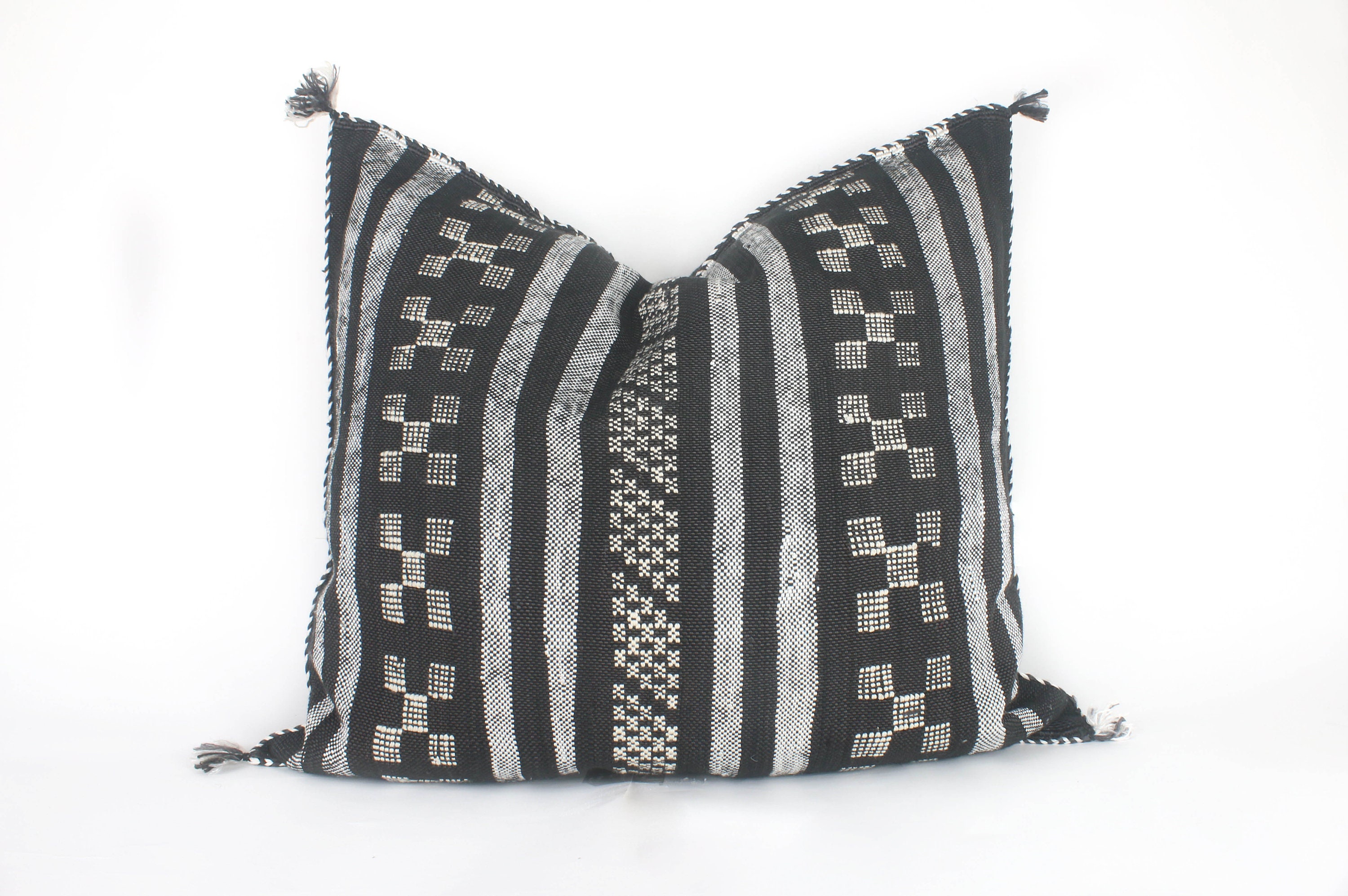 Black Cactus Silk Pillow Moroccan Berber Eclectic Bohemian Decorative Pillow