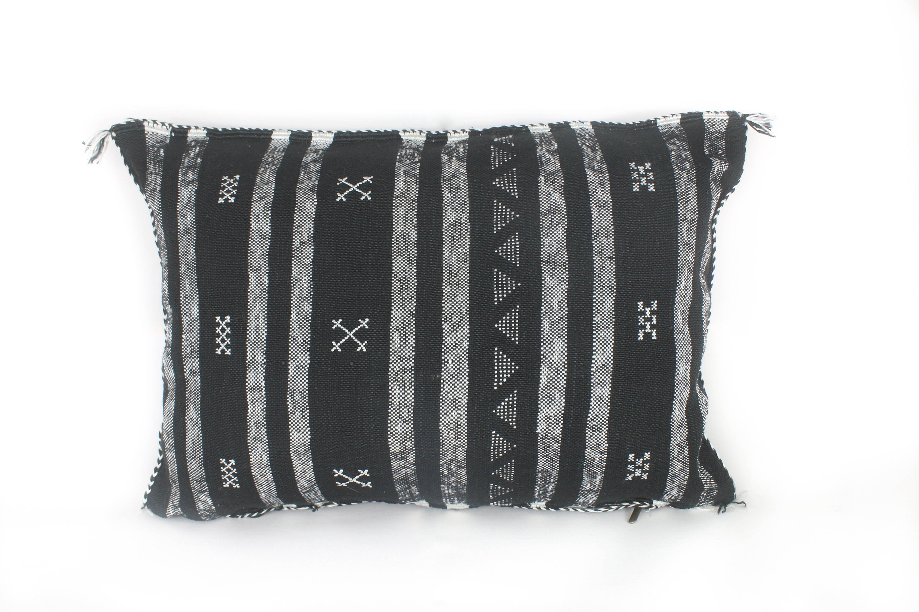 Black Cactus Silk Pillow Moroccan Berber Eclectic Bohemian Decorative Pillow