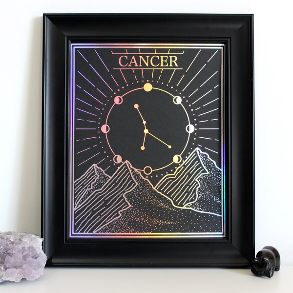 Zodiac Wall Art in Silver Foil main image 1