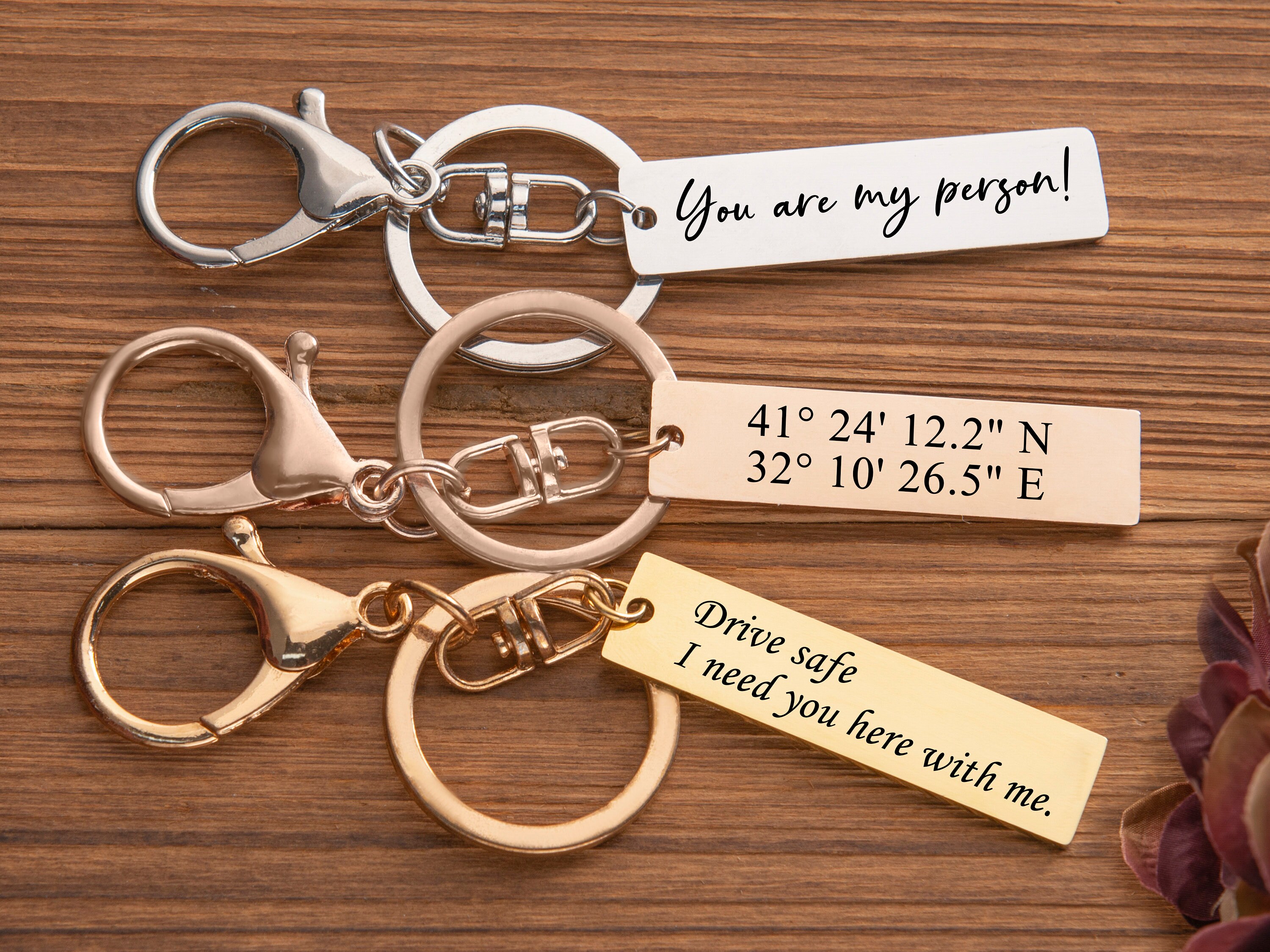 Custom silver Keychain bar Personalized Keychain Engraved Bar Etsy