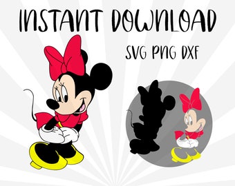 Minnie Mouse SVG PNG DXF Instant Digital Descargar Cricut Silueta Cumpleaños Chica