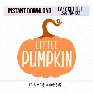 小さなカボチャのかわいい SVG 秋 ハロウィン 簡単カット ファイル Cricut シルエット 女性用シャツ ベビー ワンジー 女の子 男の子 赤ちゃん 感謝祭 PNG