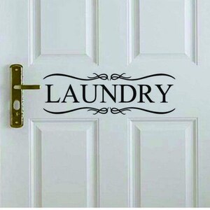 eTrendz Laundary Vinyl Wall Decal Door Decals Wall Decor Home Decor  Wall  Letters for Home House Farm House  Signs