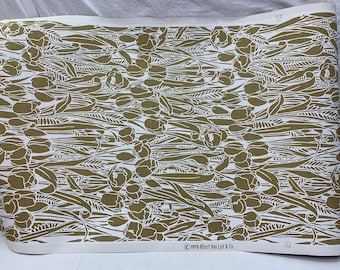 3 Vintage 1978 Albert Van Luit Wallpaper Rolls with Earthy Toned Botanical Print