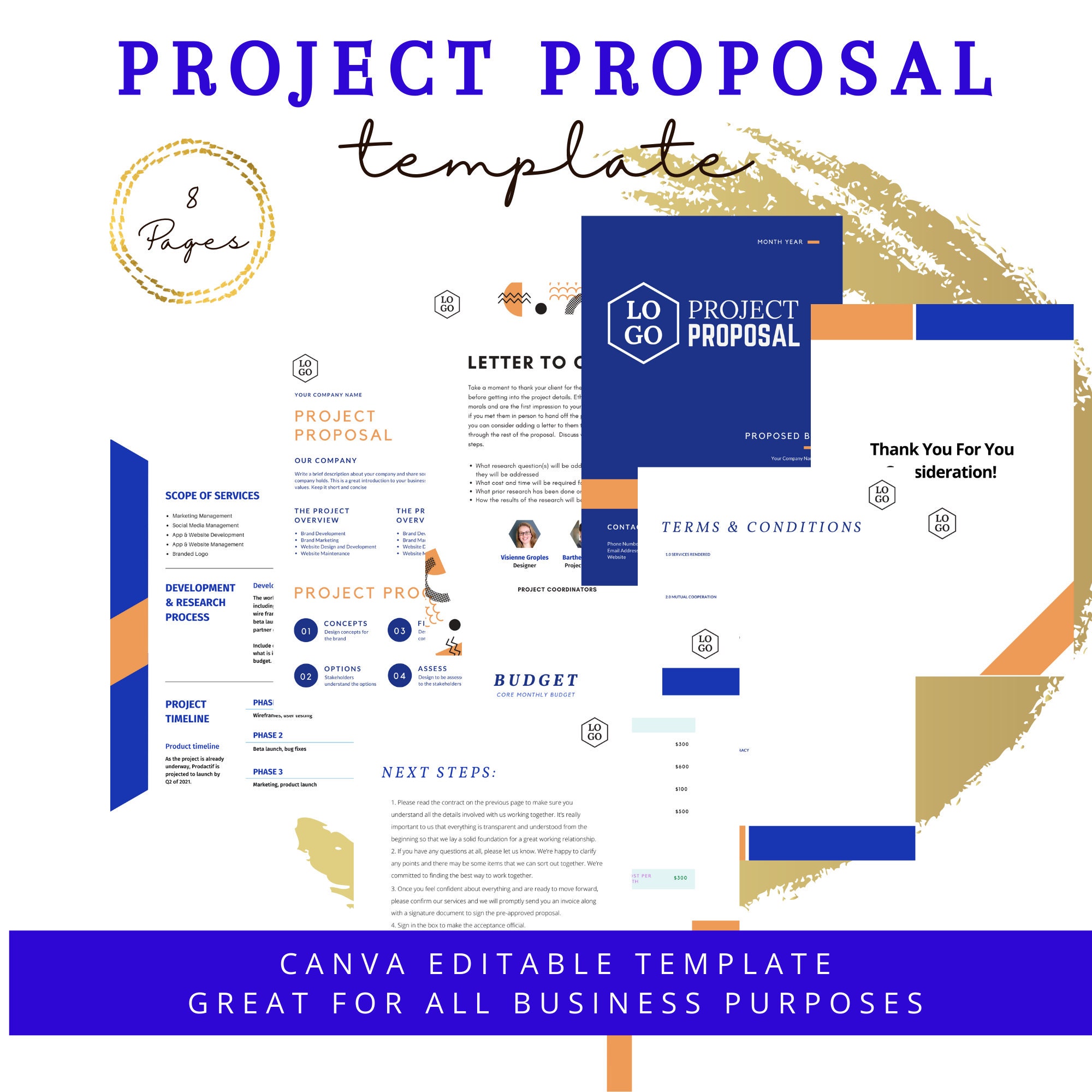 Project Proposal Editable Canva Template Small Business - Etsy UK