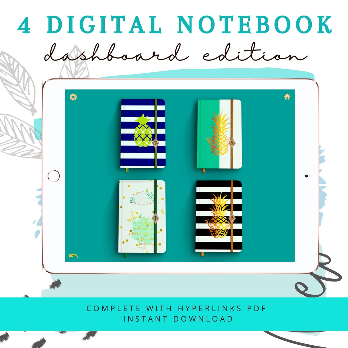 Digital Notebook 4 Subject Notebook Dashboard Edition PDF Etsy