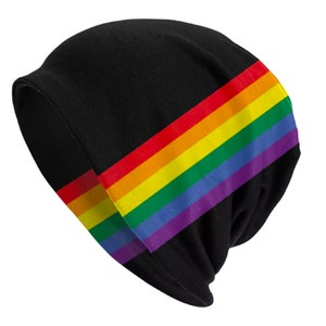 Rainbow Stripe LGBTQ+ Beanie Hat