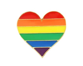 Rainbow Heart Pin - LQBTQ+ Rainbow Pin