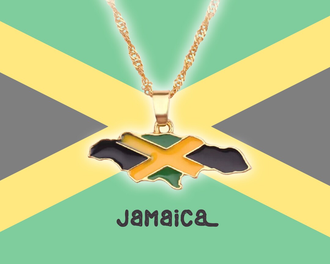 Jamaican Flag Necklace Etsy