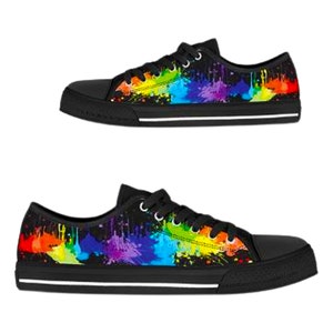 Rainbow Burst Sneakers - LGBTQ Pride Sneakers - Converse Style Sneakers