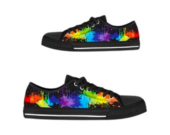 Rainbow Burst Sneakers - LGBTQ Pride Sneakers - Converse Style Sneakers