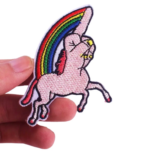 Rainbow Unicorn - Middle Finger - LGBTQ+  Iron On Patch