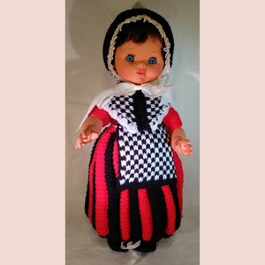 Muñeca Furgi Vintage de Italia en prenda tejida a mano