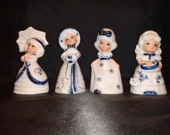 Juego de 4 campanas para muñecas de porcelana Bisque de Jasco Taiwan