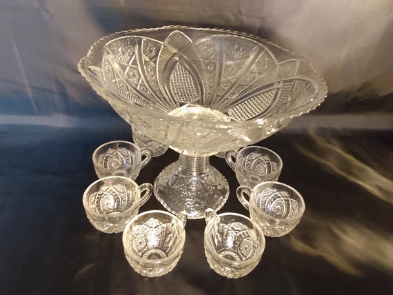 Yorktown Punch Bowl and 8 Cups Thatcher McKee