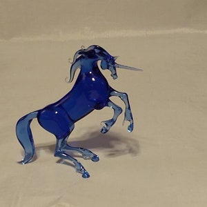 Stunning Cobalt Blown Glass Unicorn